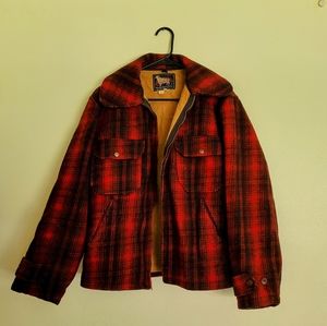 Plaid Vintage Woolrich wool coat men's medium